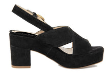 Carica l'immagine nel visualizzatore di Gallery, Sandali con tacco Donna In Pelle Nero