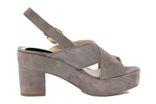 Carica l'immagine nel visualizzatore di Gallery, Sandali con tacco Donna In Pelle Grigio