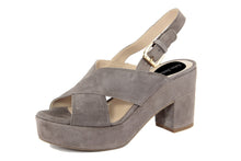 Carica l'immagine nel visualizzatore di Gallery, Sandali con tacco Donna In Pelle Grigio