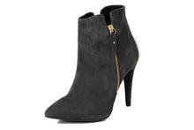 Carica l'immagine nel visualizzatore di Gallery, Stivaletto con tacco Donna in Pelle Nero