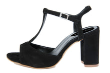Carica l'immagine nel visualizzatore di Gallery, Sandali con tacco Donna In Pelle Nero