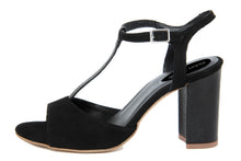 Carica l'immagine nel visualizzatore di Gallery, Sandali con tacco Donna In Pelle Nero