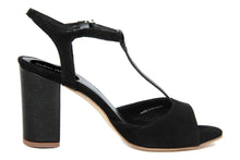 Carica l'immagine nel visualizzatore di Gallery, Sandali con tacco Donna In Pelle Nero