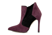 Carica l'immagine nel visualizzatore di Gallery, Stivaletto con tacco Donna in Pelle Bordeaux