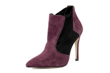 Carica l'immagine nel visualizzatore di Gallery, Stivaletto con tacco Donna in Pelle Bordeaux