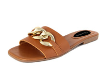 Carica l'immagine nel visualizzatore di Gallery, Sandali flat Donna colore Cuoio