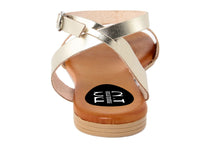 Carica l'immagine nel visualizzatore di Gallery, Sandalo flat Donna in Pelle Dorato