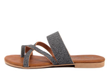Carica l'immagine nel visualizzatore di Gallery, Sandalo Donna flat in pelle Grigio