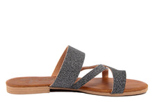 Carica l'immagine nel visualizzatore di Gallery, Sandalo Donna flat in pelle Grigio
