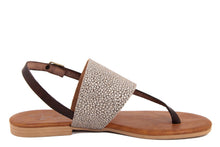 Carica l'immagine nel visualizzatore di Gallery, Sandalo Donna flat in pelle Marrone taupe