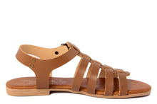 Carica l'immagine nel visualizzatore di Gallery, Sandalo Donna flat in pelle Cuoio