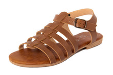 Carica l'immagine nel visualizzatore di Gallery, Sandalo Donna flat in pelle Cuoio