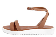 Carica l'immagine nel visualizzatore di Gallery, Sandali platform Donna in Pelle Marrone