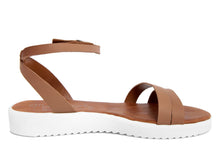 Carica l'immagine nel visualizzatore di Gallery, Sandali platform Donna in Pelle Marrone
