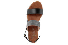 Carica l'immagine nel visualizzatore di Gallery, Sandalo Donna platform in pelle Nero Grigio