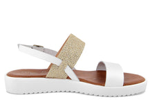 Carica l'immagine nel visualizzatore di Gallery, Sandalo Donna platform in pelle Bianco Dorato