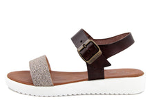 Carica l'immagine nel visualizzatore di Gallery, Sandalo Donna platform in pelle Marrone Taupe
