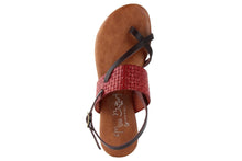 Carica l'immagine nel visualizzatore di Gallery, Sandalo Donna flat in pelle Marrone Rosso