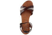 Carica l'immagine nel visualizzatore di Gallery, Sandalo Donna flat in pelle Marrone Dorato