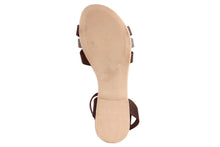 Carica l'immagine nel visualizzatore di Gallery, Sandalo Donna flat in pelle Marrone Dorato