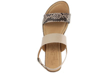Carica l'immagine nel visualizzatore di Gallery, Sandalo Donna con zeppa in pelle Beige Grigio