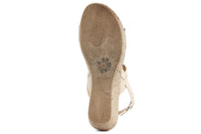 Carica l'immagine nel visualizzatore di Gallery, Sandalo Donna con zeppa in pelle Beige Grigio