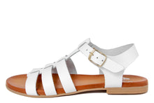 Carica l'immagine nel visualizzatore di Gallery, Sandali flat Donna in Pelle Bianco