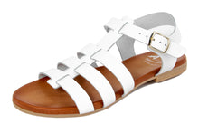 Carica l'immagine nel visualizzatore di Gallery, Sandali flat Donna in Pelle Bianco