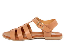 Carica l'immagine nel visualizzatore di Gallery, Sandali flat Donna in Pelle Cuoio