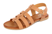 Carica l'immagine nel visualizzatore di Gallery, Sandali flat Donna in Pelle Cuoio