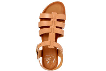 Carica l'immagine nel visualizzatore di Gallery, Sandali flat Donna in Pelle Cuoio