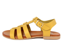 Carica l'immagine nel visualizzatore di Gallery, Sandali flat Donna in Pelle Giallo
