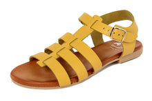 Carica l'immagine nel visualizzatore di Gallery, Sandali flat Donna in Pelle Giallo