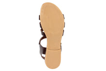 Carica l'immagine nel visualizzatore di Gallery, Sandali flat Donna in Pelle Marrone