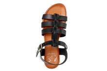 Carica l'immagine nel visualizzatore di Gallery, Sandali flat Donna in Pelle Nero