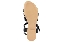 Carica l'immagine nel visualizzatore di Gallery, Sandali flat Donna in Pelle Nero