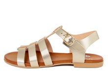 Carica l'immagine nel visualizzatore di Gallery, Sandali flat Donna in Pelle Dorato
