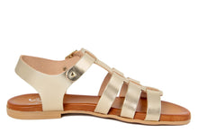 Carica l'immagine nel visualizzatore di Gallery, Sandali flat Donna in Pelle Dorato