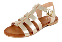 Carica l'immagine nel visualizzatore di Gallery, Sandali flat Donna in Pelle Dorato