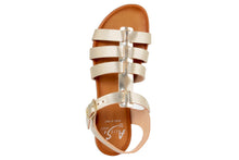 Carica l'immagine nel visualizzatore di Gallery, Sandali flat Donna in Pelle Dorato