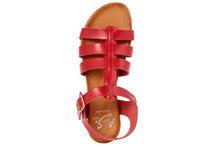 Carica l'immagine nel visualizzatore di Gallery, Sandali flat Donna in Pelle Rosso