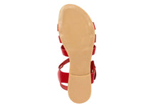 Carica l'immagine nel visualizzatore di Gallery, Sandali flat Donna in Pelle Rosso