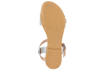 Carica l'immagine nel visualizzatore di Gallery, Sandali flat Donna in Pelle Argentato