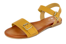 Carica l'immagine nel visualizzatore di Gallery, Sandali flat Donna in Pelle Giallo