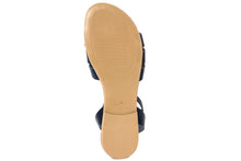 Carica l'immagine nel visualizzatore di Gallery, Sandali flat Donna in Pelle Blu