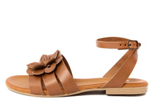 Carica l'immagine nel visualizzatore di Gallery, Sandali flat Donna in Pelle Cuoio