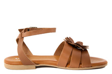 Carica l'immagine nel visualizzatore di Gallery, Sandali flat Donna in Pelle Cuoio