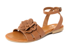 Carica l'immagine nel visualizzatore di Gallery, Sandali flat Donna in Pelle Cuoio
