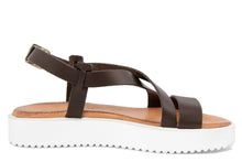 Carica l'immagine nel visualizzatore di Gallery, Sandali platform Donna in Pelle Marrone