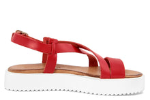 Carica l'immagine nel visualizzatore di Gallery, Sandali platform Donna in Pelle Rosso